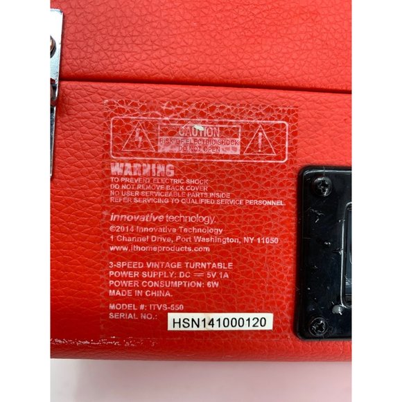 Innovative Technology Red Record Player 3 Speed NEEDS NEEDLE Scratch on case - Picture 7 of 11